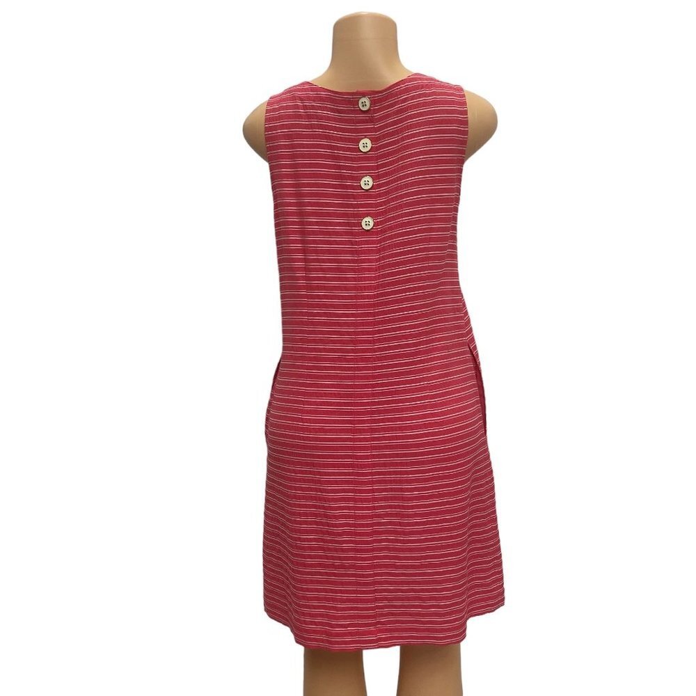 Tommy Hilfiger Pullover Sleeveless Dress Coral Orange White Stripes Lightweight - Picture 3 of 8